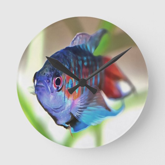 Macropodus Opercularis Aquarium Fisch Runde Wanduhr (Vorderseite)