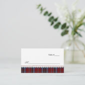 MacTavish Kariert Wedding Reception Platzkarte (Stehend Vorderseite)