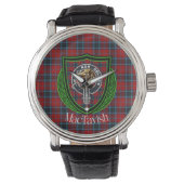 MacTavish Scottish Clan Tartan & Crest Armbanduhr (Vorderseite)