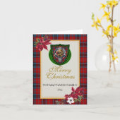 MacTavish Scottish Clan Tartan & Crest Karte (Gelbe Blume)