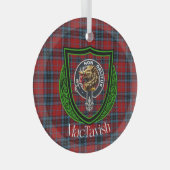 MacTavish Scottish Clan Tartan & Crest Ornament Aus Glas (Vorderseite Rechts)