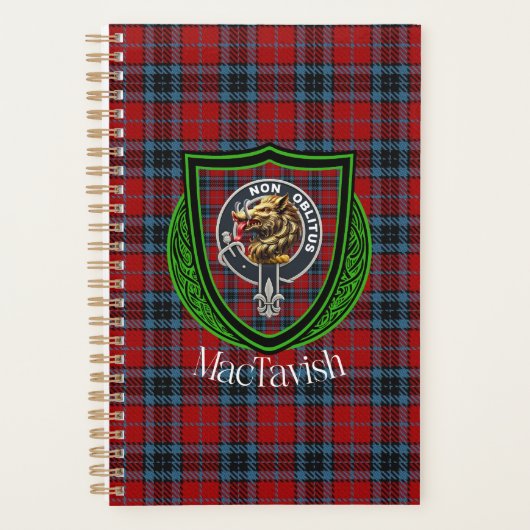 MacTavish Scottish Clan Tartan & Crest Planer (Vorderseite)