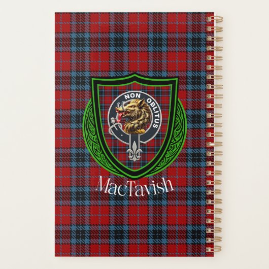 MacTavish Scottish Clan Tartan & Crest Planer (Rückseite)