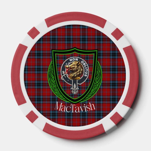 MacTavish Scottish Clan Tartan & Crest Pokerchips (Rückseite)
