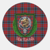 MacTavish Scottish Clan Tartan & Crest Runder Aufkleber (Vorderseite)