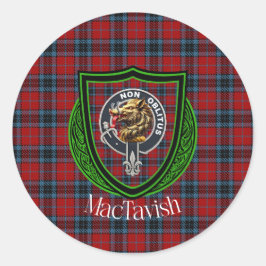 MacTavish Scottish Clan Tartan & Crest Runder Aufkleber