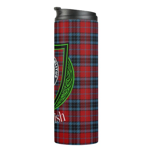 MacTavish Scottish Clan Tartan & Crest Thermosbecher (Nach rechts gedreht)
