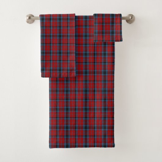 MacTavish Tartan Red and Blue Kariert Badhandtuch Set (Insitu)