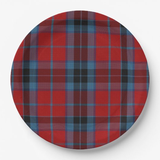 MacTavish Tartan Red and Blue Kariert Pappteller (Vorderseite)