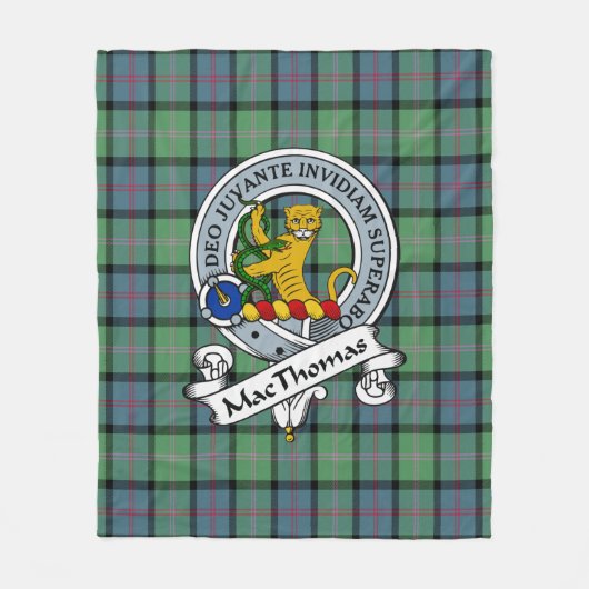 MacThomas Ancient Clan Abzeichen Tartan Kariert Fleecedecke (Vorderseite)