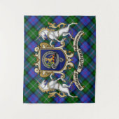 MacThomas Clan Abzeichen & Unicorns w/Tartan Wandteppich (Vorderseite)
