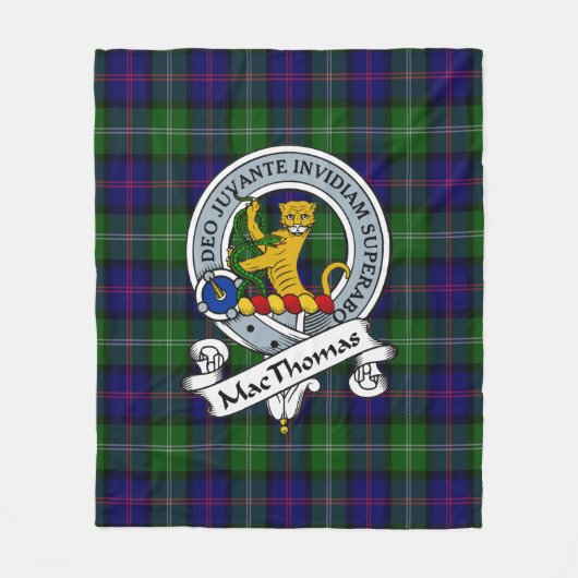 MacThomas Modern Clan Abzeichen Tartan Kariert Fleecedecke (Vorderseite)