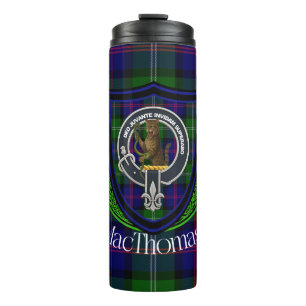 MacThomas schottischer Clan Tartan und Wappen Thermosbecher