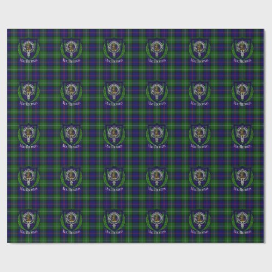 MacThomas Scottish Clan Tartan & Crest Geschenkpapier (Flach)