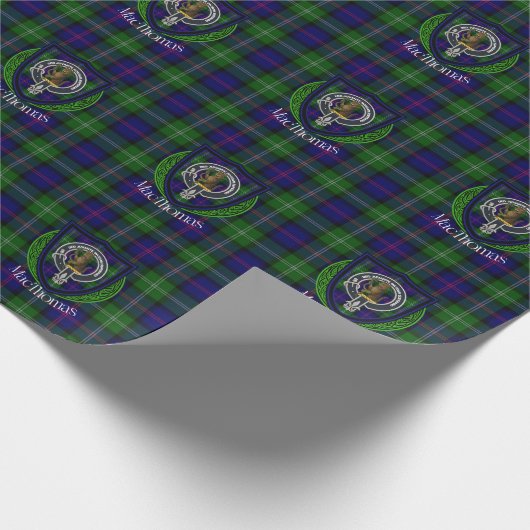 MacThomas Scottish Clan Tartan & Crest Geschenkpapier (Ecke)