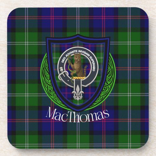 MacThomas Scottish Clan Tartan & Crest Getränkeuntersetzer (Vorderseite)