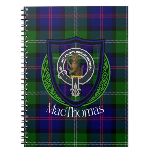 MacThomas Scottish Clan Tartan & Crest Notizblock (Vorderseite)