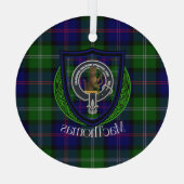 MacThomas Scottish Clan Tartan & Crest Ornament Aus Glas (Rückseite)