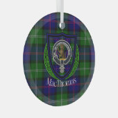MacThomas Scottish Clan Tartan & Crest Ornament Aus Glas (Vorderseite Rechts)