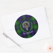 MacThomas Scottish Clan Tartan & Crest Runder Aufkleber (Umschlag)