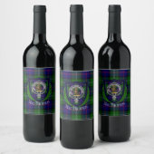 MacThomas Scottish Clan Tartan & Crest Weinetikett (Flaschen)