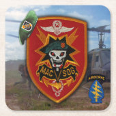 MACVSOG 5th Special Forces Group Grüne Berets Rechteckiger Pappuntersetzer (Vorderseite)
