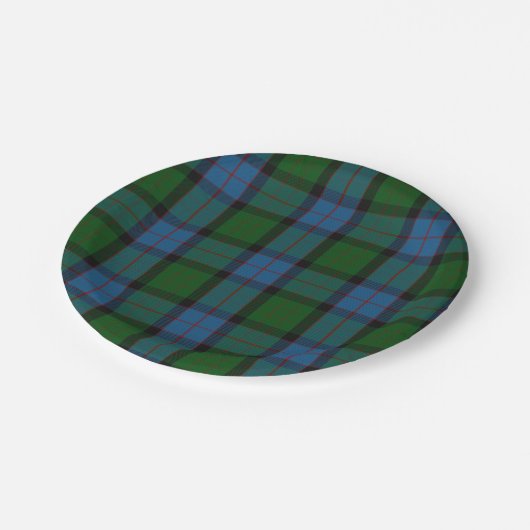 MacWilliam Clantartan-karierte Papierplatte Pappteller (Schrägansicht)