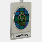 MacWilliams Tartan und Celtic Trinity Knot Banner-Ornament Silber (Rechts)