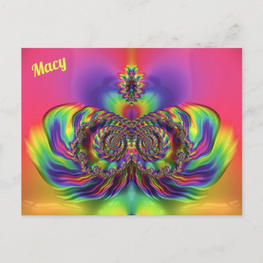MACY ~ 3D-Entwurfsmuster ~ Mehrfarben Postkarte (Vorderseite)