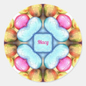MACY EASTER ~ WOW! Hübsche Eier zu Ostern Runder Aufkleber (Vorderseite)