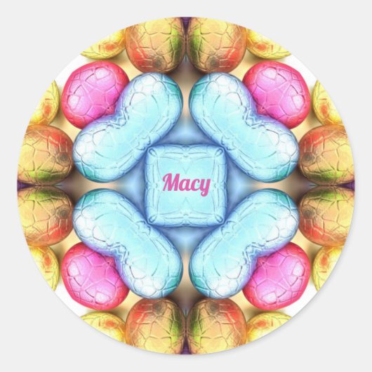 MACY EASTER ~ WOW! Hübsche Eier zu Ostern Runder Aufkleber (Vorderseite)