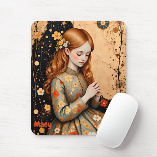 MACY ~ Elegantes Vintages Mädchen ~ Mousepad (Mit Mouse)