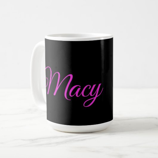 Macy, Name, mit Guinea Schweine und Stiefmütterche Kaffeetasse (Vorderseite Links)