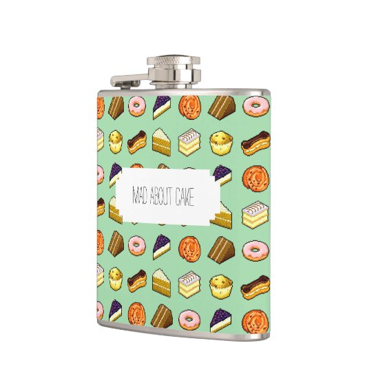 Mad About Cake Delicious Konditorei Muster Muster Flachmann (Links)