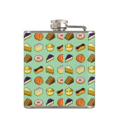 Mad About Cake Delicious Konditorei Muster Muster Flachmann (Rückseite)