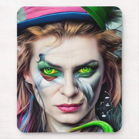 Mad AI Generated Hatter Alice Themed Mousepad (Vorne)