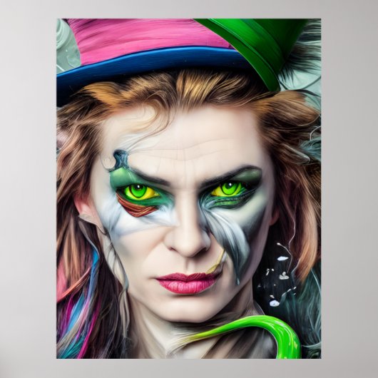 Mad AI Generated Hatter Alice Themed Poster (Vorne)