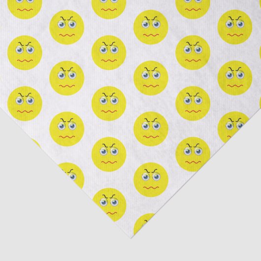 Mad Angry Grumpy Yellow Emoji Pattern Seidenpapier (Ausschnitt)