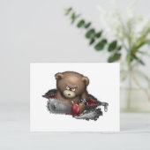 Mad Bear Chainsaw Postkarte (Stehend Vorderseite)