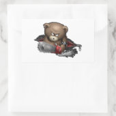 Mad Bear Chainsaw Rechteckiger Aufkleber (Tasche)