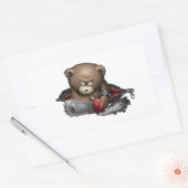 Mad Bear Chainsaw Rechteckiger Aufkleber (Umschlag)