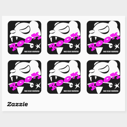 Mad Bear Quadratischer Aufkleber (Blatt)