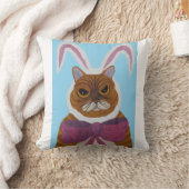 Mad Cat in Bunny Ears Easter  Kissen (Decke)