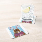 Mad Cat in Bunny Ears Easter  Rechteckiger Pappuntersetzer (Vor Ort)