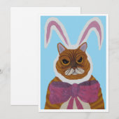 Mad Cat in Bunny Ears Invitation Einladung (Vorne/Hinten)