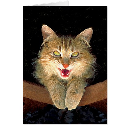 Mad Cat Painting - Niedliche Original Cat Art (Vorne)