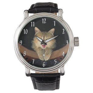 Mad Cat Painting - Niedliche Original Cat Art Armbanduhr