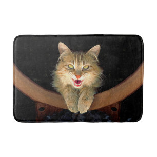 Mad Cat Painting - Niedliche Original Cat Art Badematte