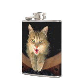 Mad Cat Painting - Niedliche Original Cat Art Flachmann (Links)