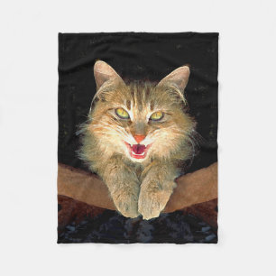 Mad Cat Painting - Niedliche Original Cat Art Fleecedecke